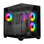 Gabinete Ocelot Gaming Color Negro, Atx, Frontal Cristal Templado, Cristal Lateral , Filtro Polvo Magnetico, Espacio Para 8 Ventiladores /Soporta Gpu Hasta 410Mm