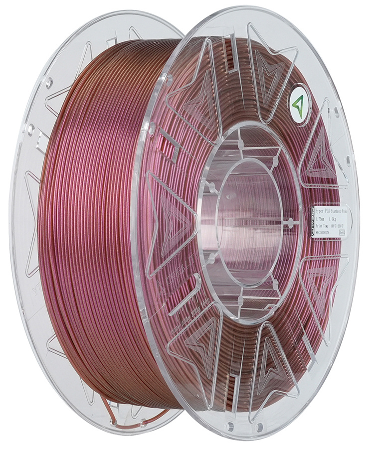 FILAMENTO DE IMPRESION 3D CREALITY HYPER PLA RFID STARDUST PINK1.751KGCLEAR PLATEECOFRIENDLY BOX