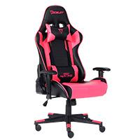 SILLA OCELOT GAMING OGS-03 / VINIPIEL / BASE NYLON AJUSTABLE / DESCANSABRAZOS 2D / PISTON CLASE 4 / RECLINABLE 90-155 GRADOS / HASTA 150KG / COJINES LUMBAR Y CERVICAL / COLOR NEGRO CON MAGENTA