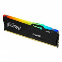 MEMORIA RAM KINGSTON DIMM DDR5 16GB 5600MT/S FURY BEAST BLACK RGB CL40 288PIN 1.25V C/DISIPADOR DE CALOR P/PC/GAMER/ALTO RENDIMIENTO KF556C40BBA-16