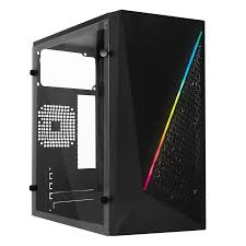 GABINETE ACTECK KIOTO GC460 / MINI TORRE / MICRO ATX, MINI ITX / FUENTE 500W / ILUMINACION RGB / PANEL ACRILICO, METAL / NEGRO / AC-933070