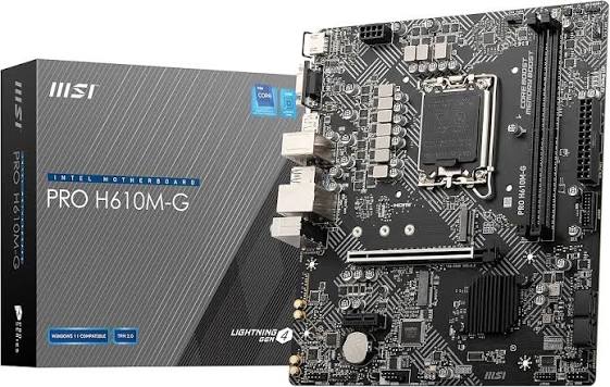 TARJETA MADRE MSI / INTEL H610 / DDR5 / X4 USB 2.0 / X2 USB 3.2 / VGA / HDMI / DISPLAY PORT / LAN 1 GBE