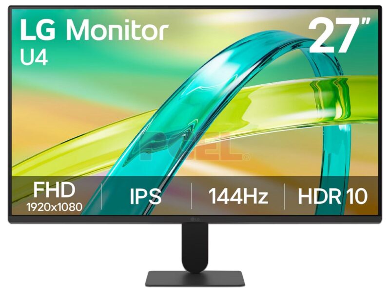 MONITOR PC LG 27U411B-B FHD 27 PULG,PANEL IPS,144HZ,RESOL 1920X1080,ASP 16:9,BRILLO 250CD/M2,TR 1MS MBR 5MS(GTG AT FASTER),CONTR 1500:1,HDR10,AMD FREESYNC,D-SUB,HDMI,VESA 100X100