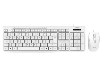 KIT ACTECK CREATOR PRIME MK455 / TECLADO Y MOUSE / ALAMBRICO / USB 2.0 / WINDOWS / ESPAÑOL / 105 TECLAS / MEMBRANA / MULTIMEDIA / OPTICO / 1600 DPI AJUSTABLE / 4 BOTONES / BLANCO / AC-941792