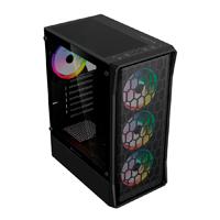 GABINETE GAMER BALAM RUSH DRAGONFLY HEX GM560 / MEDIA TORRE / ATX, MICRO-ATX, MINI ITX / INCLUYE 4 VENTILADORES ARGB 120 MM / CRISTAL TEMPLADO / NEGRO / BR-943963