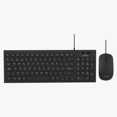 KIT ACTECK CREATOR COMPACT MK 235 / TECLADO Y MOUSE / ALAMBRICO USB - A / ESPAÑOL / WIN - MAC - ANDROID  / 96 TECLAS  QWERTY / 3 TECLAS + SCROLL / 1200 DPI / OPTICO / NEGRO / AC-945936