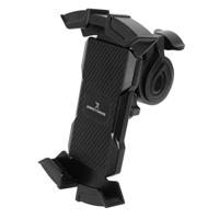 SOPORTE DE SMARTPHONE PARA BICICLETA MOTO - ABS + SILICON - ROTACION 360GRADOS PERFECT CHOICE NEGRO