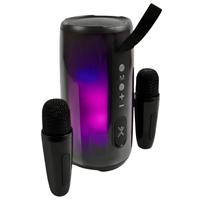 BOCINA PORTATIL TRANSPARENTE RGB CON 2 MICROFONOS INALAMBRICOS MODELO COSMO PERFECT CHOICE