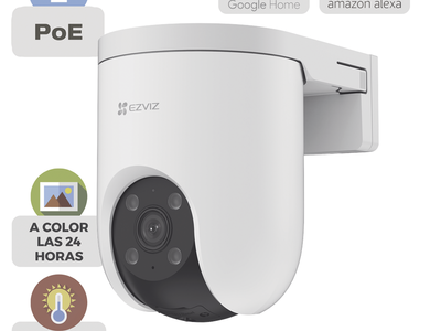 Cámara PT IP / 3 Megapixel / Panorámico 360° / IR 30 m (98.4 ft) / PoE / Audio Bidireccional / IP65