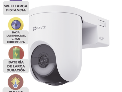 Cámara IP PT / 2K+ 4 Megapixel / Wi-Fi 6 + 4G LTE / Batería 5200 mAh / IP65 / IR 15 m (49.2 ft) / PTZ 340° Pan / 80° Tilt