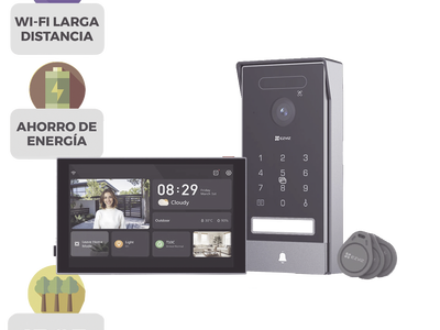 Video Portero Inteligente / 4K UHD / Wi-Fi 6 Dual Band / Reconocimiento de Venas de Palma y Facial / Monitor Táctil 8" / Visión Nocturna Color / IP65