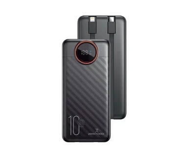 POWER BANK 10,000 MAH 22.5W CARGA RAPIDA MODELO THOR CON CABLES INTEGRADOS TIPO-C Y LIGHTNING  PERFECT CHOICE