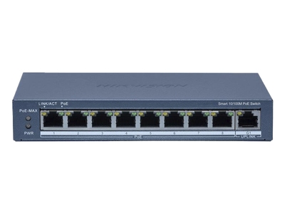 Switch PoE+ Monitoreable / 8 Puertos 10/100 Mbps / 1 Puerto Gigabit Uplink / 60 W / Alcance Extendido 300 m (984.3 ft) / Gestión en Nube