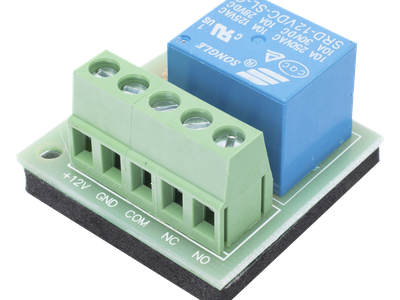 Módulo de Relé para Control de Acceso / Salida NO/NC/COM / 3A a 125 VCA / 12 VCC / -20°C a 70°C / Interbloqueo de Puertas