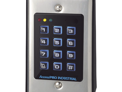 Teclado de Control de Acceso / 1,100 Usuarios / Lector 125 kHz / Salida Wiegand / Contacto Húmedo y Seco / Acero Inoxidable / Montaje en Pared