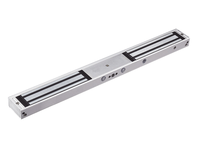 Cerradura Electromagnética Doble / 280 kg (617.3 lb) por Lado / 12/24 VCC / LED de Estado / Sin Magnetismo Residual / Sensor NC/NO