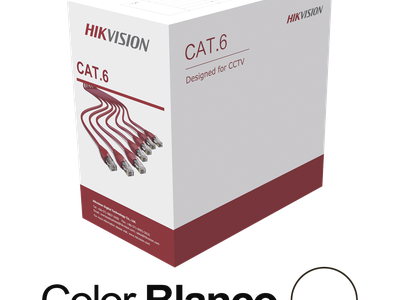 Bobina de Cable UTP / Cat 6 / 24 AWG / 305 m (1000 pies) / CCA / PVC CM / Interior / 250 MHz / PoE / Blanco