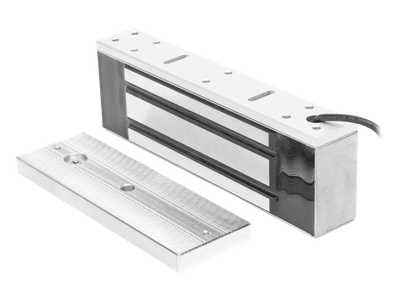 Chapa Magnética / Fuerza de Retención 500 kg (1200 lbs) / IP68 / Voltaje Dual 12/24 VCC / Aluminio Anodizado