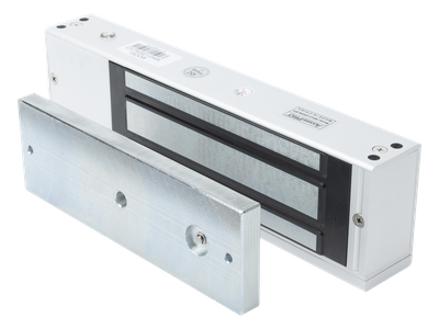 Chapa Magnética Electromagnética / 1200 lbs (544.3 kg) / Doble Voltaje 12/24 VCC / Sensor de Placa / LED Indicador / Interior