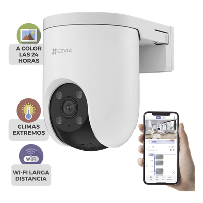 Cámara PT IP / 3 Megapixel (2K) / Visión Nocturna Color / Audio Bidireccional / Defensa Activa / IP65 / Wi-Fi y Ethernet RJ45