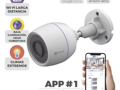 Cámara Bala IP / 2 Megapixel / Wi-Fi 2.4 GHz / Lente 4 mm 82° / IP67 / Micro SD 512 GB / Audio Integrado