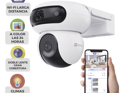 Cámara IP Doble PT / 8 Megapixel / Color Nocturna 40 m (131.2 ft) / Wi-Fi / IP65