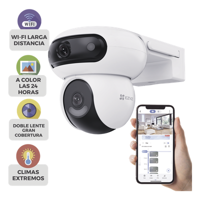 Cámara IP Doble PT / 8 Megapixel / Color Nocturna 40 m (131.2 ft) / Wi-Fi / IP65