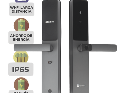 Cerradura Inteligente / Wi-Fi y Bluetooth / Huella y Tag / IP65 / -25°C a 70°C / 8 Baterías AA