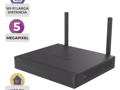 NVR Inalámbrico IP / 8 Canales / 5 Megapixel (3K) / Wi-Fi 100 m (328 ft) / HDMI y VGA / H.265 / 8 TB