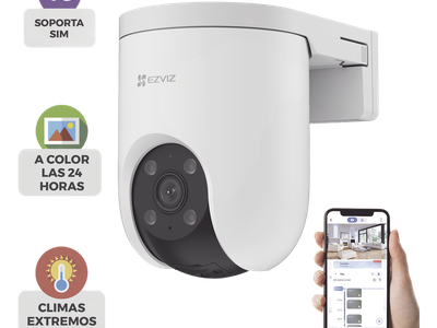 Cámara PT IP / 3 Megapixel / 4G Multicarrier / Giro 350° / Inclinación 80° / Visión Nocturna a Color 30 m (98.4 ft) / Audio Bidireccional / IP65