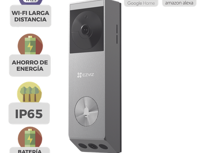 Videoportero IP de Batería / Dual Cámara 3 MP + 2 MP / Panel Solar 1.2W / IR 6 m (19.7 ft) / IP65 / Audio Bidireccional / Wi-Fi