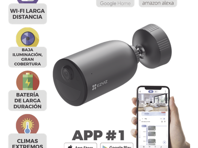 Cámara Bala IP / 2K 3 Megapixel / Batería Recargable 7800 mAh / Visión Nocturna Color 15 m (49.2 ft) / Wi-Fi 2.4 GHz / IP66