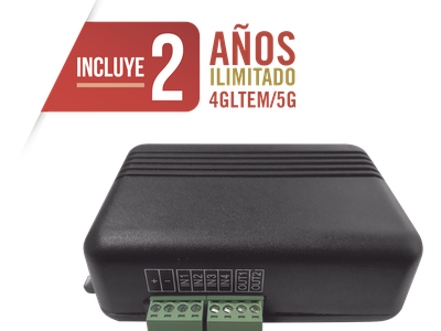 Controlador 4G LTE / 4 Entradas Digitales / 2 Salidas 300 mA / 2 Años Datos Ilimitados / 100 Usuarios / Activación Remota / Notificaciones Push y Email