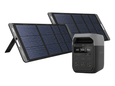Kit de Energía Portátil / Batería LiFePO4 1024 Wh / Salida AC 1800W / Panel Solar 200W / Tecnología X-Boost 2600W / UPS Ultrarrápido