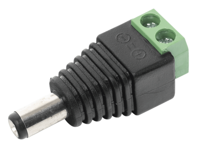 Adaptador de Alimentación DC / Conector Jack Macho 3.5 mm / Terminales de Tornillo / 12 Vcc Polarizado / Para CCTV