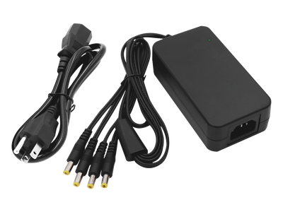 Fuente de Poder / 4 Salidas Jack Macho / 12 Vcc / 5 A / 60 W / 100-240 V~ / 4.6 x 2.4 x 1.3 pulg
