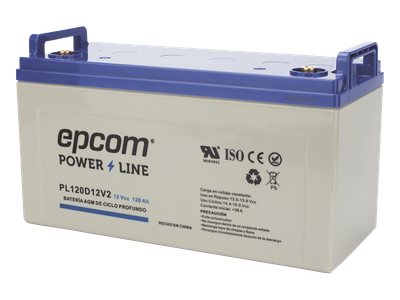 Batería AGM-VRLA Ciclo Profundo / 12 V / 120 Ah / Terminales M8 / Carcasa UL94-HB