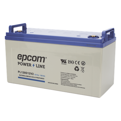Batería AGM-VRLA Ciclo Profundo / 12 V / 120 Ah / Terminales M8 / Carcasa UL94-HB