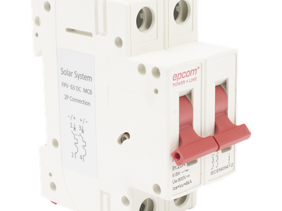 Interruptor Termomagnético DC / 2 Polos / 20 A / 800 VCC / Curva C / 6 kA / Riel DIN