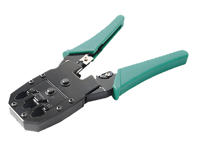 Pinzas Ponchadoras / RJ11-RJ12-RJ45 / Cat5e-Cat6-Cat6a / 4-6-8 Conductores / Corte y Pelado Integrados