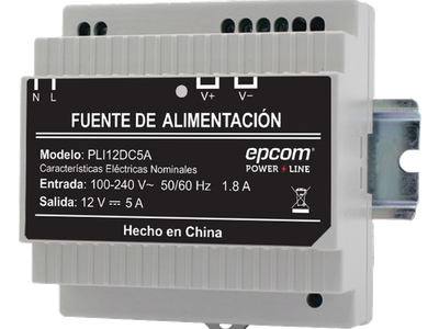 Fuente Industrial / Entrada 100-240 VCA / Salida 11.2-14.2 VCC / 5 A / Eficiencia >83% / -20°C a 45°C / 97x87x54.5 mm