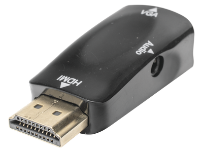 Convertidor HDMI a VGA / 1920x1080 @ 60Hz / Audio 3.5 mm / Plug-and-Play / Chapado en Níquel