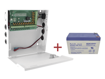Fuente de Alimentación / 18 Salidas / 20 A / Voltaje Ajustable 11-15 VCC / Batería de Respaldo 12 VCC 7 Ah / Entrada Universal 96-264 VCA