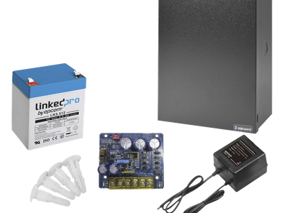 Kit Fuente de Poder con Batería de Respaldo / 12 VCC 4 A / Batería AGM 12 V 5.5 Ah / Transformador 16-24 VCA / Gabinete Interior