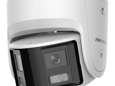 Cámara Turret IP / 4 Megapixel / Dual Lente 2.8 mm / Panorámica 180° / IR 30 m (98.4 ft) / IP67 / Audio Bidireccional / AcuSense / WDR 120 dB