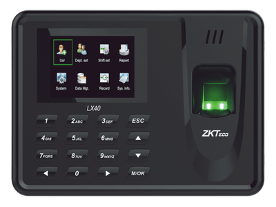 Terminal de Asistencia / Huella Digital / 500 Huellas / 50,000 Eventos / Reportes Excel vía USB / 7.2 x 5.3 x 1.4 in